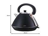 Pronti Rose Trim Collection Toaster & Kettle Bundle - Black KTL-TSR-COM-BK
