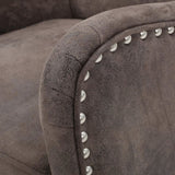 Vintage Grey/Brown Microfibre High Back Armchair V1041-JLC-1081LIGHTBROWN