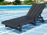 Gardeon Sun Lounge Beach Chair HDPE Adirondack Lounger Patio Outdoor Furniture with Wheels Black FF-LOUNGE-ADHE-BK