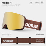DOTUGE DGZ-Z19XS Series Ski Goggles with Magnetic Quick-Change Lens, Double-Layer Anti-Fog UV400 HD V1341-ZY-YDZWJR6X-F