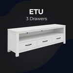 Foxglove ETU Entertainment TV Unit 166cm 3 Drawer Solid Mt Ash Wood - White V315-V-FLOR-011