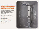 Shower Panel System, 6 Shower Modes, LED & Screen Hydroelectricity Shower Panel Tower, Rainfall, V952-FTYS6CS2MSDPTMPHLV9