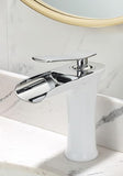 Basin Hot and Cold Water Faucet Waterfall Spout, Antique Brushed Finish, Short Model, Vintage V1107-113-76625-BLK-135MM