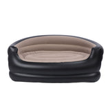 Inflatable Chair PVC and Velvet Water Proof Comfortable Portable Blow Up Couch for Outdoor Brown V1294-YM0901-3116240034912