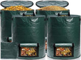 4 Pack 34 Gallons Reusable Yard Waste Bags, Leaf Lawn Collector Containers with Lid and Handles, V1259-DP01-A-923