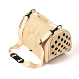 Khaki Stylish EVA Pet Carrier Bag - Lightweight Portable & Breathable Travel Crate for Small Dogs & V888-ELOSUNG27538