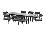 Gardeon Outdoor Dining Set 9PCS Aluminum Extendable Table Chairs Patio Furniture FF-DINING-9ALU-BK-ABC