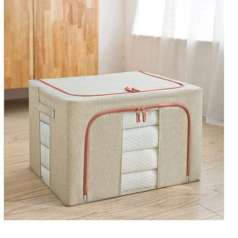 Foldable Storage Box Crushed Steel Frame Clothes Quilt Toys Organizer 60L Random color V201-W12783616