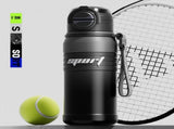 2-Pack Black 680ml Large Capacity Sports Insulated Tumbler - 316 Stainless Steel Straw Water Bottle, V888-ELOSUNG42172