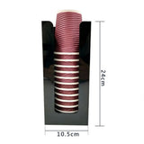 Black Transparent Hard Plastic Wall Mounted Cup Holder with Pull Type Dispenser for Convenient V1192-AZ-W-30803