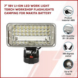 7" 18V Li-ion LED Work Light Torch Workshop Flashlights Camping for Makita Battery V63-839131