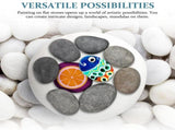 9Pcs Grey Flat Stones Ideal for Painting Craft Projects and Garden Landscaping V1370-AZ4-14484