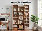Artiss Bookshelf Display Shelves CD DVD Storage Rack Tall Bookcase Oak FUR-S-CD-SHELF-WD