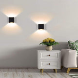 Modern LED Wall Light, 7W, Black Square, Warm Light Living Room Suitable for the Bedroom or Garden V1237-MS-626-136