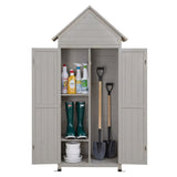 Gardeon Outdoor Storage Cabinet Cupboard Lockable Tool Organizer Shed Adjustable Grey OSC-CABI-WOOD-DD-GE