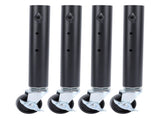 4PCS Furniture Legs with Caster Wheels Heavy Duty Carbon Steel Table Leg Extender Riser for Cabinet V1294-YM0901-3116240004511