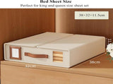 CARLA HOME Bed Sheet Organizer Set of 8 with Handle & Window for Covers, Pillowcases, Blankets, LSB-36350