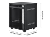 16U AV Rack, 90.7 kg Max Load Capacity, Home Recording Studio Rack with Lockable Caster Wheels, Open V952-LYSJJ16U18YCAXC9D001V0