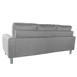 Sarantino Linen Corner Sofa Couch Lounge Chaise with Metal Legs - Grey SOFA-029-LNN-GRY-M