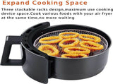 3pcs Air Fryer Basket Rack Stainless Steel Compartment, silver V1237-ZY-506-0414