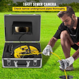 VEVOR Sewer Inspection, 50M Cable Video Camera Monitor, 7" LCD Pipeline Inspection Camera, V952-GDTCY50M7YC000001V3
