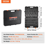 Impact Sockets Set 59pcs 6-Point 3/8" & 1/2" Drive Bit Ratchet Tool Kit V952-CJTTZJ1CRMO53W901V0
