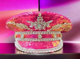 shiny rhinestone captain hat, unisex party hat, adjustable sequin hat, Mardi Gras hat, Valentine's V1102-129-88908-PNK-L