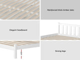 Giselle Single Mattress and Artiss Bed Frame Set White Solid Pine with 16cm Mattress MABF-BON-001S-WH