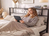 Artiss Queen Bed Frame with Charging Station & Storage Drawers Metal MBED-D-MAX-Q-BK-AB