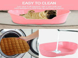 YES4PETS Pet Bed Small Plastic Dog Bedding Sleeping Resting Washable Basket Pink V278-BP218-DOGBED-S-PINK