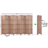 Artiss 8 Panel Room Divider Screen 326x170cm Woven Natural RD-C-8001-8P-NT