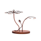 2-in-1 Red Wine Glass Rack & Wine Decanter Vintage Bronze 6 Wine Glasses Stemware Storage Display V1294-YM0901-H36012