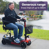 EQUIPMED FreeLite Mid-Sized Foldable Electric Mobility Scooter, Lithium Battery, Long Range and V219-HMBMSCEQ4LRA
