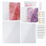 8X Large Notebook Cover Epoxy Resin Silicone Molds A4,A5,A6,A7 Bookmark Loose Leaf Binder Rings Kit V1192-AZ-W-24378