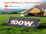 100W Foldable Solar Panel, 24% High-Efficiency Portable Monocrystalline Solar Panel Charger with MC4 V952-BXZDTYNB1100UD77V001Y3