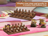 2Pcs Ring Display Stand, 3 Tier Ring Organizer for 18 Rings Storage Selling, Wood Ring Holder V1259-DP01-A-3477