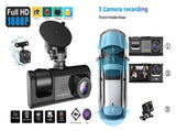 BDI C309 3-Camera 1080P Front & 720P Inside 2 Inch Screen 480P Back Dash Cam V28-ELEBDIC309