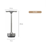 Silver Elegant Aluminum Alloy Rechargeable LED Touch Lamp - 3-Color Dimmable Cordless Table Light V888-ELOSUNG27039