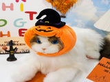 Halloween Pumpkin Hat for Cats - Adjustable Pet Costume with Witch Hat for Halloween Parties 3 V888-ELOSUNG10521