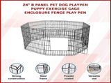 24" 8 Panel Pet Dog Playpen Puppy Exercise Cage Enclosure Fence Play Pen V63-834381