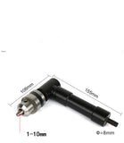 Drill Chuck Extension, 90 degree attachment Adapter With 3/8" Keyed Chuck 8mm Hex Shank Power Tool V1192-AZ-W-2911