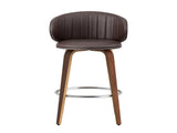 2x Artiss Bar Stools Dining Chairs Contoured Leather Wood Stool BA-TW-8186-BRX2