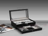 12 Slot PU Leather Lockable Watch and Jewelry Storage Boxes V178-84497