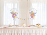6PCS Transparent Acrylic Balloon Stand Kit, 23.62" Tall Reusable Display Holder with 5.91" x 5.91" V1192-AZ-W-18441