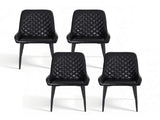 Artiss 4x Dining Chairs Retro PU Leather Kitchen Lounge Cafe Accent Chair Black DINC-B-B02-BKX4