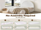Artiss Double Bed Frame Boucle Fabric Vacuum Compressed Beds Removable Washable Cover No-Assembly BFRAME-FOAM-NOVA-D-WH