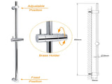 Strong Brass Chrome Round 850mm Long Sliding Rail Bar Holder For Handheld Shower V1233-376704RO