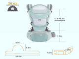 6-in-1 Adjustable Baby Carrier with Hip Seat 11.815.7in Adjustable Height, Breathable Mesh & V1107-CS-YEBDYDLV