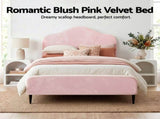 Artiss King Single Storage Bed Frame Velvet with Bedside Table Pink BFRAME-SET-OLAN-BS-01