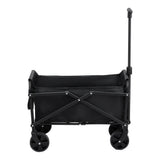 Gardeon Garden Cart Folding Trolley Camping Wagon Barrow Outdoor Beach Black XFEL-GCT-OX-BK